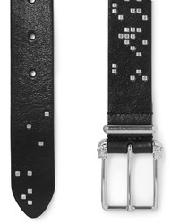Alexander McQueen Black 3cm Studded Leather Belt