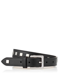Jimmy Choo Bright Black Leather Belt With Square Studs
