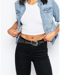 Asos Collection Leather Western Waist And Hip Belt With Stud Detail