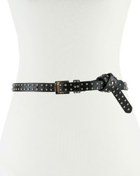Neiman Marcus Edgy Studded Leather Belt Black