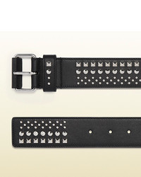 Gucci Studded Leather Belt With Square Buckle