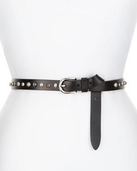 Isabel Marant Skinny Studded Leather Belt Black