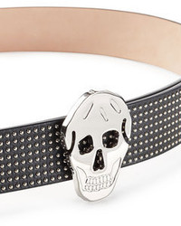 Alexander McQueen Studded Leather Belt With Skull Buckle