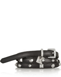 Karl Lagerfeld Studded Leather Skinny Belt