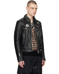 99% Is Black Studded Leather Jacket