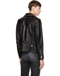 Saint Laurent Black Studded Leather Motorcycle Jacket