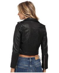 Obey Caveat Leather Moto Jacket