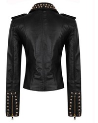 ChicNova Stud Leather Biker Jacket