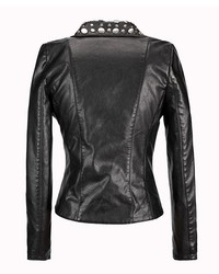ChicNova Studded Leather Biker Jacket