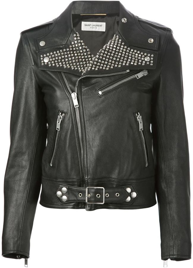 Saint Laurent Studded Biker Jacket, $7,790 | farfetch.com | Lookastic