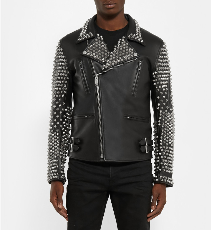 Blackmeans Studded Leather Biker Jacket, $4,000 | MR PORTER | Lookastic.com