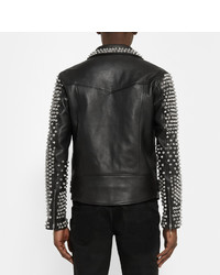 Blackmeans Studded Leather Biker Jacket