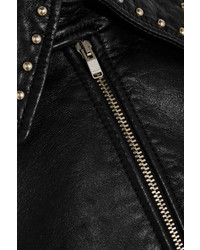 Saint Laurent Studded Leather Biker Jacket Black