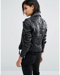 Vero Moda Studded Leather Look Biker Jacket