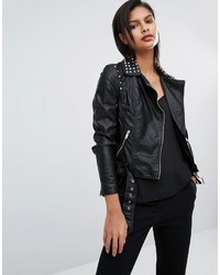 Vero Moda Studded Leather Look Biker Jacket