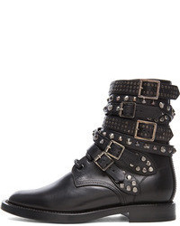 Black Studded Leather Boots