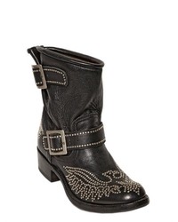 40mm Casty Studded Leather Biker Boots