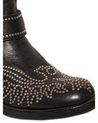 40mm Casty Studded Leather Biker Boots