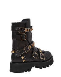 Fausto Puglisi 45mm Studded Leather Combat Boots