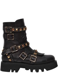 Fausto Puglisi 45mm Studded Leather Combat Boots