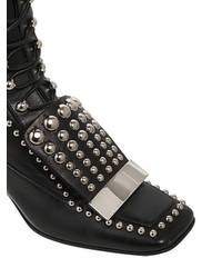 Sergio Rossi 60mm Metal Plaque Studded Leather Boots