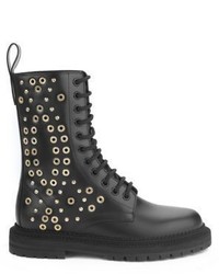 Burberry Aster Eye Studded Leather Combat Boots