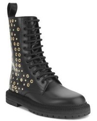 Burberry Aster Eye Studded Leather Combat Boots
