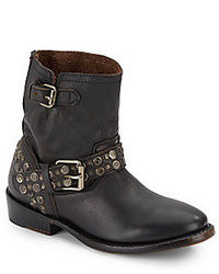 Ash Studded Leather Ankle Bootsblack