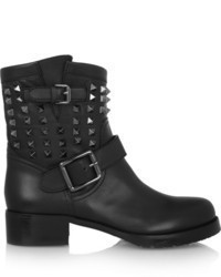 Valentino Studded Leather Biker Boots