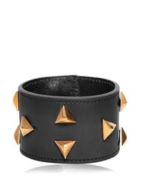 Black Studded Leather Bracelet