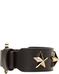 Givenchy Black Leather Star Studded Bracelet