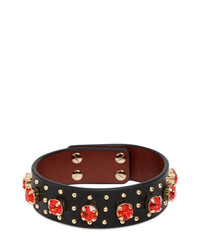 Givenchy Leather Bracelet With Rhinestones