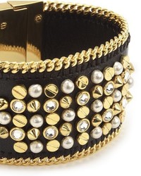 Juicy Couture Stud Embellished Leather Cuff Bracelet