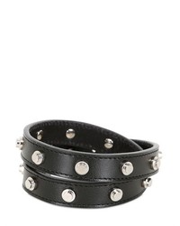 Saint Laurent Studded Leather Double Wrap Bracelet