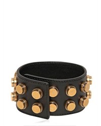 Saint Laurent Studded Leather Large Cuff Bracelet