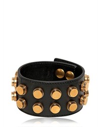 Saint Laurent Studded Leather Large Cuff Bracelet