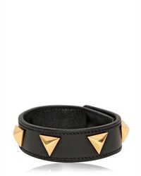 Saint Laurent Triangle Studs Leather Cuff Bracelet