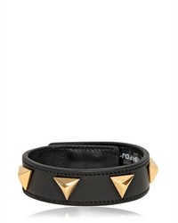 Saint Laurent Triangle Studs Leather Cuff Bracelet