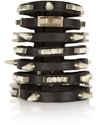 Rick Owens Studded Bone And Leather Cuff