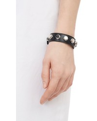 Saint Laurent Studded Leather Bracelet Colorless