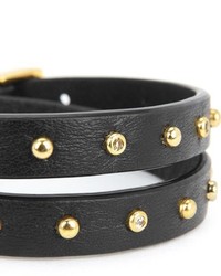 Studded Leather Double Wrap Bracelet