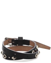 Alexander McQueen Studded Leather Double Wrap Charm Bracelet