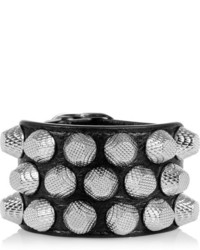 Balenciaga Studded Textured Leather Bracelet