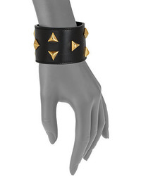 Saint Laurent Studded Wide Leather Bracelet