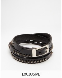 Reclaimed Vintage Studded Wraparound Plaited Bracelet