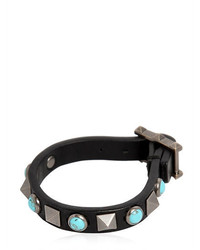 Valentino Rockstud Rolling Leather Bracelet