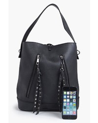 Boohoo Boutique Studded Zip Structured Bucket Bag