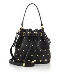 Milly Logan Small Studded Leather Bucket Bag