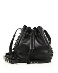 Luana Italy Nico Studded Leather Bucket Bag