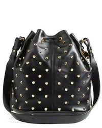Alexander McQueen Padlock Studded Leather Bucket Bag